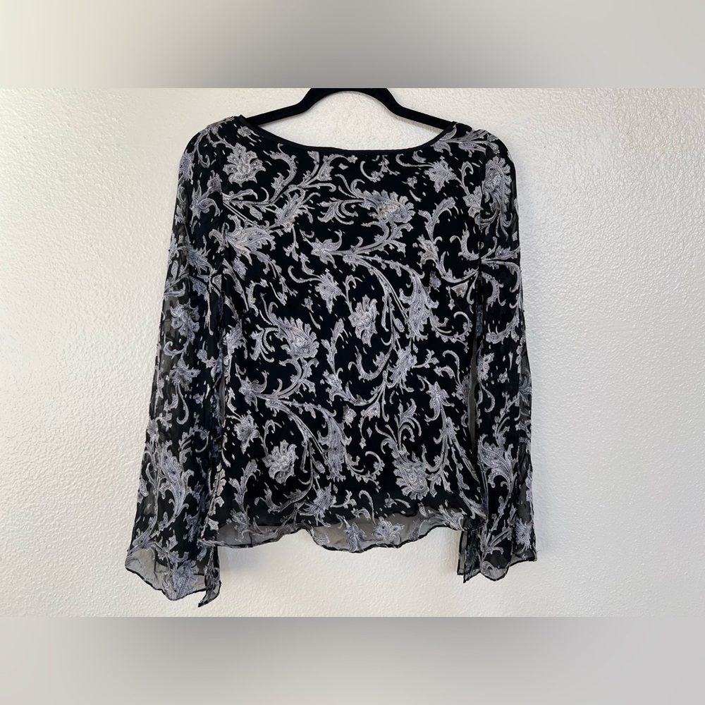 Vintage Y2K whimsigoth paisely flowy silk blend top